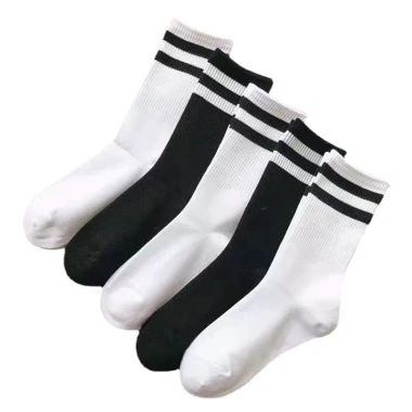 Tất Cổ Cao Nữ Hàn Quốc Trắng Trơn & Vớ Đen Kẻ Trắng TA31 - Giá 12.000 VND, bám chân chắc 6