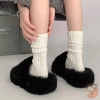 Tất Cổ Cao Nữ, Vớ Lửng Bắp Chân Dệt Kim Cotton Polyester Kẻ Sọc Nhật Bản Hàn Quốc - 25.900₫ 2