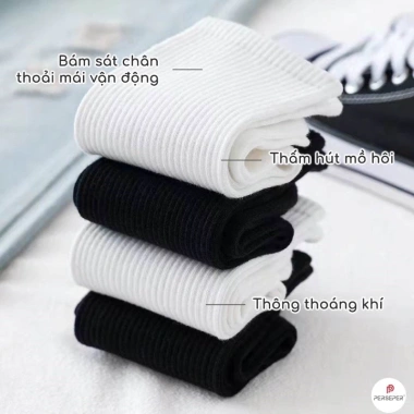 Tất Cotton Cổ Cao Trung Thấp Sọc Đôi Chống Hôi Chân - Mã TA55 Giá 6.000 VND 4