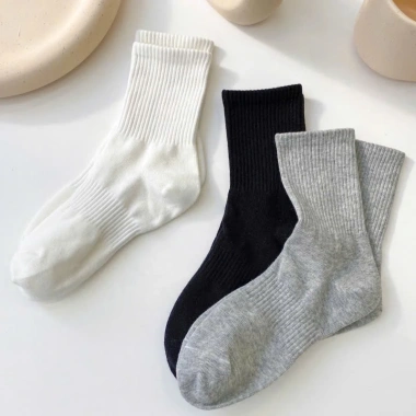 Tất Cotton Cổ Cao Trung Thấp Sọc Đôi Chống Hôi Chân - Mã TA55 Giá 6.000 VND 9
