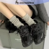 Tất dài dệt kim nữ thời trang ngọt ngào, màu trơn, thích hợp boot gothic, vòng tay xù - giảm giá tới 22%