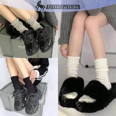 Tất dài dệt kim nữ thời trang ngọt ngào, màu trơn, thích hợp boot gothic, vòng tay xù - giảm giá tới 22% 5