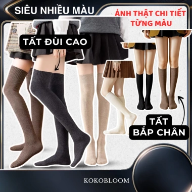Tất đùi cao cổ lót lông dày - dài qua gối nữ Hàn Quốc Nhật Bản, giảm còn 25.000₫