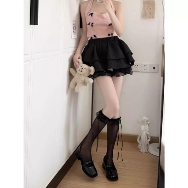Tất đùi mỏng viền ren nơ dây dài - Lolita Nhật Bản quyến rũ, sang chảnh 26.900₫