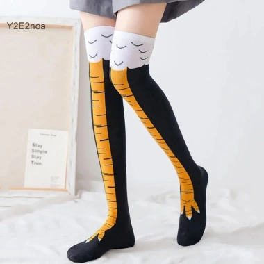 Tất Gà Chân Nữ Dài Đầu Gối Hoạt Hình Ngộ Nghĩnh Cotton 3D In Móng Vuốt HOT 7