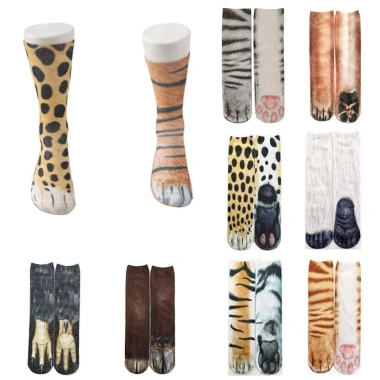 Tất in hình động vật LISHUANG, da báo polyester Harajuku, tất ống giữa mới lạ, chỉ 43.632₫ 6