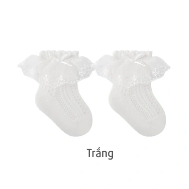 Tất lưới hè bé gái xinh xắn, dễ thương nhún bèo - 1 đôi Unibaby chỉ 30.000₫ 6