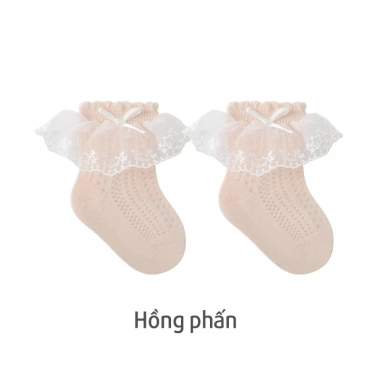 Tất lưới hè bé gái xinh xắn, dễ thương nhún bèo - 1 đôi Unibaby chỉ 30.000₫ 9