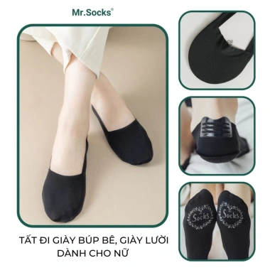 Tất lười nữ đi giày búp bê Mr.Socks cotton mềm mát, đệm cao su chống tuột gót - Giá 26.500₫ 3