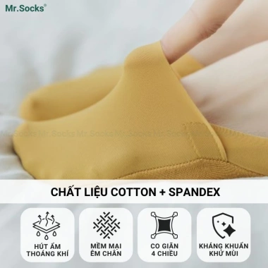 Tất lười nữ đi giày búp bê Mr.Socks cotton mềm mát, đệm cao su chống tuột gót - Giá 26.500₫ 5