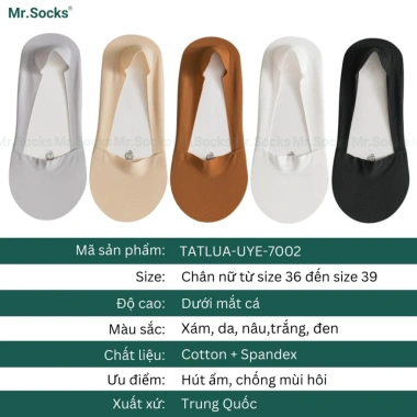 Tất lười nữ đi giày búp bê Mr.Socks cotton mềm mát, đệm cao su chống tuột gót - Giá 26.500₫ 9