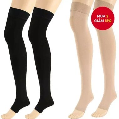 Tất nén ngón hở Unisex Nylon thể thao tới đầu gối - Giảm đau cơ, tăng tuần hoàn máu, cỡ lớn