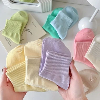 Tất ngắn cổ cao cấp gân vintage đa màu - Giá 6.900 VND, giảm ngay 2
