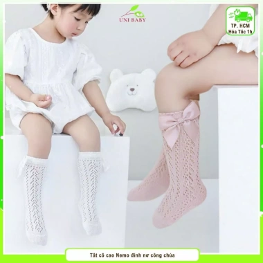Tất nơ dài cổ cao Nemo cho bé gái 0-5 tuổi - Kiểu công chúa Hàn Quốc, giá 50.031 VND