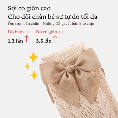 Tất nơ dài cổ cao Nemo cho bé gái 0-5 tuổi - Kiểu công chúa Hàn Quốc, giá 50.031 VND