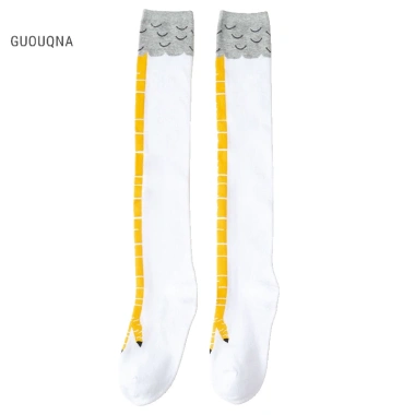 Tất nữ chân gà dài đầu gối hoạt hình ngộ nghĩnh 3D in cotton BASL - Giá ưu đãi 55.9k
