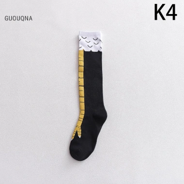 Tất nữ chân gà dài đầu gối hoạt hình ngộ nghĩnh 3D in cotton BASL - Giá ưu đãi 55.9k