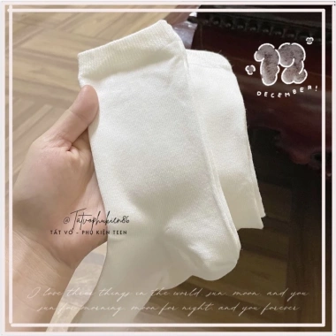 Tất nữ cổ cao cute phong cách Hàn Quốc cotton trắng, siêu êm chân - Giá chỉ 25.000₫ 6