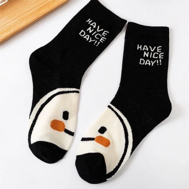 Tất Nữ Cô Cao Phong Hàn Quốc Mặt Cười Cute Đen Trắng TA30 Giá Ưu Đãi 12.000 9
