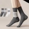 Tất nữ cổ cao ulzzang Hàn 18cm cotton dày dặn 83% và 4 sọc Qu ốc, giá ưu đãi 24.000đ 4