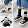 Tất nữ cổ cao ulzzang Hàn 18cm cotton dày dặn 83% và 4 sọc Qu ốc, giá ưu đãi 24.000đ 8