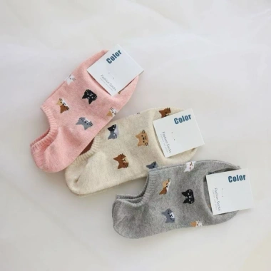 Tất Nữ Dễ Thương Kitty Thuyền Mùa Hè Mỏng Chống Trơn Trượt Đen Trắng - Giá 74.520₫ 3