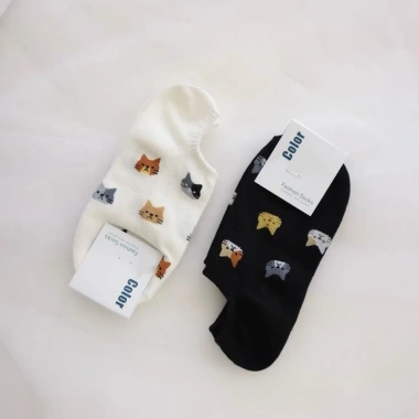 Tất Nữ Dễ Thương Kitty Thuyền Mùa Hè Mỏng Chống Trơn Trượt Đen Trắng - Giá 74.520₫ 8