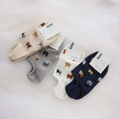 Tất Nữ Dễ Thương Kitty Thuyền Mùa Hè Mỏng Chống Trơn Trượt Đen Trắng - Giá 74.520₫ 10