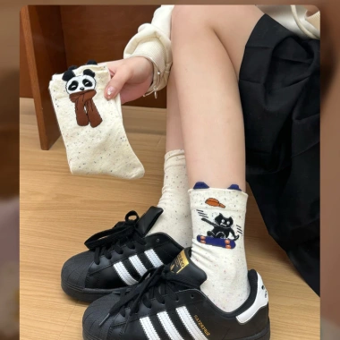 Tất Nữ Xuân Thu Cotton Không Xương 3D Ins Hàn Quốc - Thiết Kế Hoạt Hình Dễ Thương 2