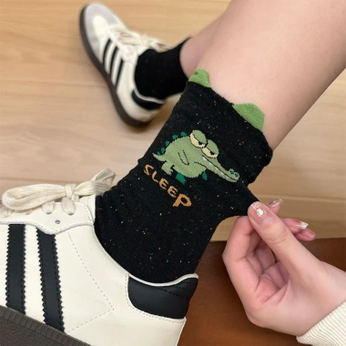 Tất Nữ Xuân Thu Cotton Không Xương 3D Ins Hàn Quốc - Thiết Kế Hoạt Hình Dễ Thương 5