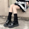 Tất ống chân dệt kim đen trắng giữ ấm mùa đông phong cách Y2K Jengiang Lolita Nhật Bản – chỉ 30.000₫ 6