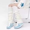 Tất ống chân dệt kim đen trắng giữ ấm mùa đông Y2K Jengiang Lolita unisex 50cm Giá 35.000 VND