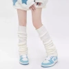 Tất ống chân dệt kim đen trắng giữ ấm mùa đông Y2K Jengiang Lolita unisex 50cm Giá 35.000 VND 2