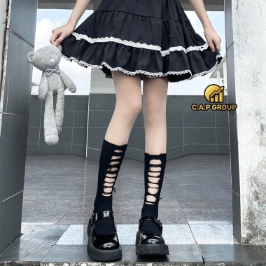 Tất rách cao cổ vớ kiểu Lolita nữ cá tính, phong cách Hàn Quốc - Giảm giá 32.928₫