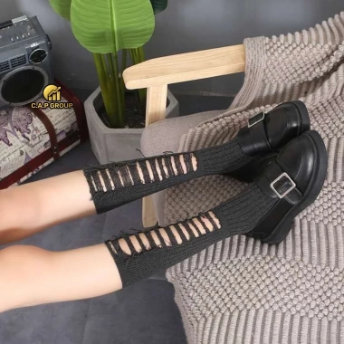 Tất rách cao cổ vớ kiểu Lolita nữ cá tính, phong cách Hàn Quốc - Giảm giá 32.928₫