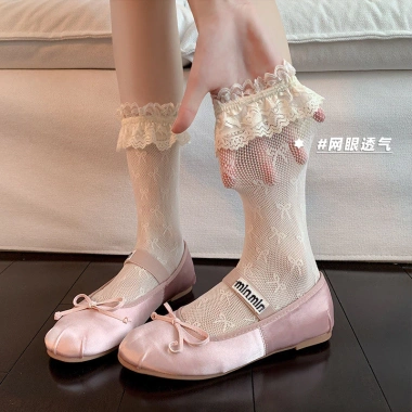 Tất ren Lolita mỏng mùa xuân hè - Phong cách ballet với nơ xinh, giá chỉ 20.077đ