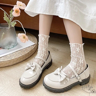 Tất Ren Nhật Bản Nữ Lưới Hình Hoa Mỏng - Siêu Thoáng, Giá Ưu Đãi 23.120đ