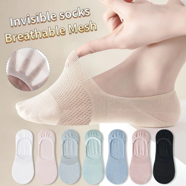 Tất thuyền vô hình nữ Cotton Silicone lưới chống trượt, thoáng khí, giá 32.292đ - Siêu thoải mái 2