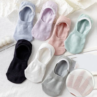 Tất thuyền vô hình nữ Cotton Silicone lưới thoáng khí, chống trượt - Giá chỉ 21.492₫
