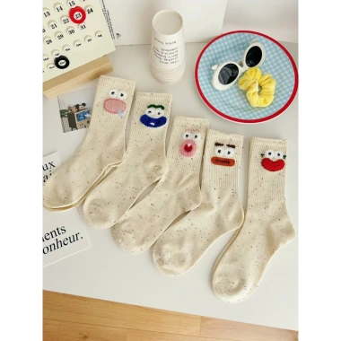 Tất Vớ Cổ Cao Họa Tiết Biểu Cảm Màu Tiêu Siêu Hot Phong Cách Hàn BC - Giá chỉ 13.900đ