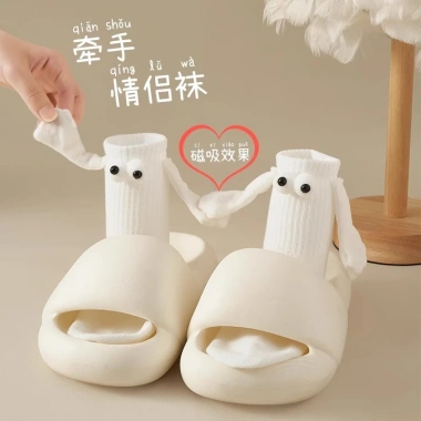 Tất vớ cổ cao nắm tay nam châm Đen trắng unisex - Thoáng mát, TRANGBIHUE