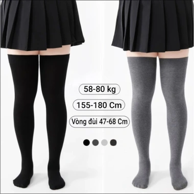 Tất vớ đùi nữ bigsize cổ cao co giãn 4 chiều - Giữ ấm, chống nắng 4 mùa, 39k 2