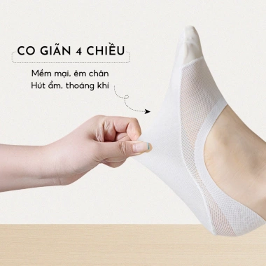 Tất Vớ Lười Nữ Dệt Lưới 2 Màu UPPER YOU - Đệm Silicon Chống Tuột Gót, Cotton Mềm Mịn Thoáng Khí - Giá 37.900₫ 6