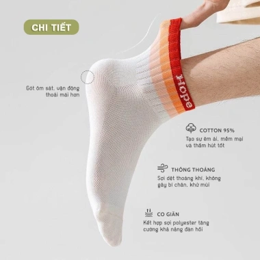 Tất vớ nam nữ cổ tất màu sắc cotton co giãn 4 chiều - Giá 36.000đ Ekiu Shop 3