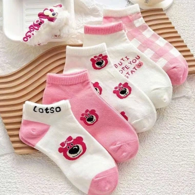 Tất Vơ Nữ Set 10 Đôi Gấu Hồng Cổ Thấp Cotton Đóng Túi Zip Mã T37 Giá 40.000₫