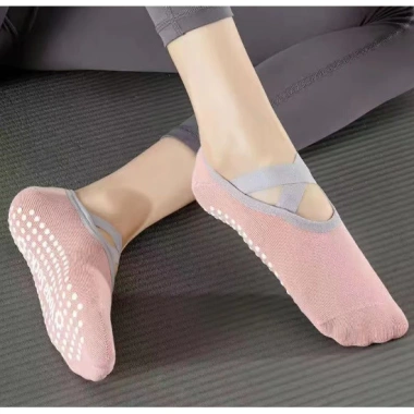 Tất Vớ Yoga Nữ Cổ Ngắn Thấp Quai Chéo Cotton Chống Trượt Thoáng Mát - 26.600₫