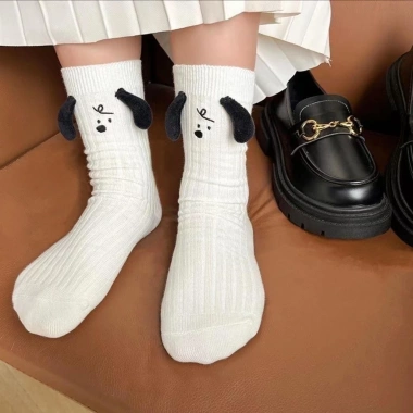 Tất Xỏ Ngón Cotton Thoáng Khí Đôi Mắt Hoạt Hình Dễ Thương, Nam Châm Nổi 1 Đôi