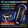 Tẩu sạc nhanh 120W VAuxiliary ô tô nhỏ gọn, 2 cổng USB và TypeC giá chỉ 215.210₫