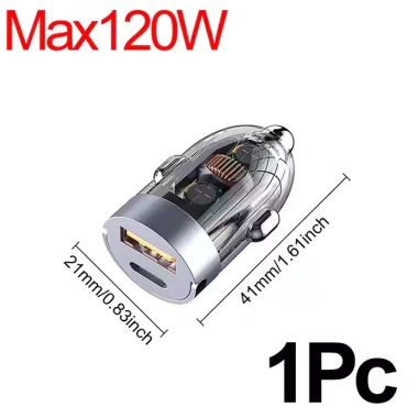Tẩu sạc nhanh 120W VAuxiliary ô tô nhỏ gọn, 2 cổng USB và TypeC giá chỉ 215.210₫ 2