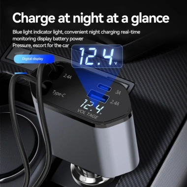 Tẩu sạc nhanh ô tô 120W 4 trong 1 USB Type-C - Sạc iPhone, Android, Tablet, Laptop nhanh, giá 139.000₫ 6